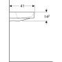 Geberit ONE Waschtisch 50 cm, Abgang horizontal, 1 Hahnloch, ohne Überlauf - Produktansicht
