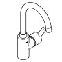 GROHE Feel Einhand-Waschtischbatterie, 1/2" L-Size - technische Ansicht
