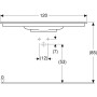 Geberit ONE Möbelwaschtisch 120 cm, Abgang horizontal, 1 Hahnloch, ohne Überlauf - technische Ansicht
