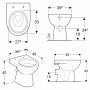 Geberit Renova Stand-WC Tiefspüler, Abgang horizontal, teilgeschlossene Form - Detailansicht