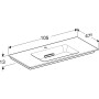 Geberit ONE Möbelwaschtisch 105 cm, Abgang horizontal, 1 Hahnloch, ohne Überlauf - technische Ansicht