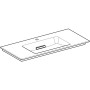 Geberit ONE Möbelwaschtisch 105 cm, Abgang horizontal, 1 Hahnloch, ohne Überlauf - technische Ansicht