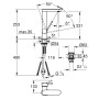 GROHE Plus Einhand-Waschtischbatterie L-Size EasyDock, mit Push-open Ablaufgarnitur - technische Ansicht