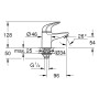 GROHE Swift Standventil 1/2 XS-Size - technische Ansicht