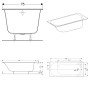 Baignoire Geberit Soana 170 x 75 cm - vue détaillée