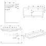 Geberit Acanto Waschtisch einfache Befestigung 120 cm mit 2 Hahnlöchern und Überlauf - Detailansicht