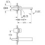 GROHE Eurocube 2-Loch-Waschtischbatterie Ausladung 17 cm - Detailansicht