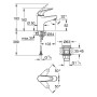 GROHE Swift Einhand-Waschtischbatterie 1/2 S-Size - technische Ansicht