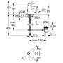Rubinetto monocomando per lavabo GROHE BauFlow taglia S - vista tecnica