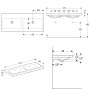 Geberit iCon Light Doppelwaschtisch 120 cm ohne Hahnloch, mit Überlauf - technische Ansicht