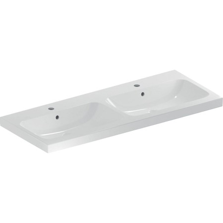 Geberit iCon Light Doppelwaschtisch 120 cm ohne Hahnloch, mit Überlauf