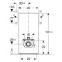 Geberit Monolith Plus Sanitärmodul für Stand-WC, 101 cm, Frontverkleidung aus Steinzeug (Kopie) - technische Ansicht