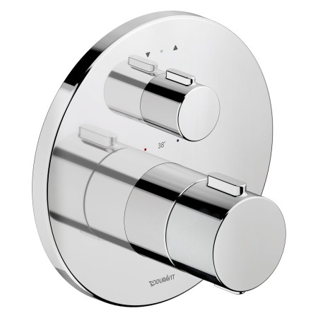 Set di rubinetti termostatici da incasso Duravit, termostato, 2 consumatori, rotondo