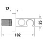 Duravit Wandanschlussbogen mit Brausehalter mit runder Rosette - Detailansicht