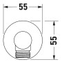 Duravit Wandanschlussbogen mit Brausehalter mit runder Rosette - technische Ansicht