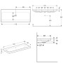 Geberit iCon Light Waschtisch 120 cm ohne Hahnloch, mit Überlauf - technische Ansicht