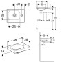 Geberit iCon Light Handwaschbecken 38 cm mit Hahnloch rechts - technische Ansicht