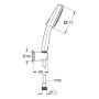 Ensemble de fixation mural GROHE Vitalio Comfort 110 avec 2 types de jets - photo produit