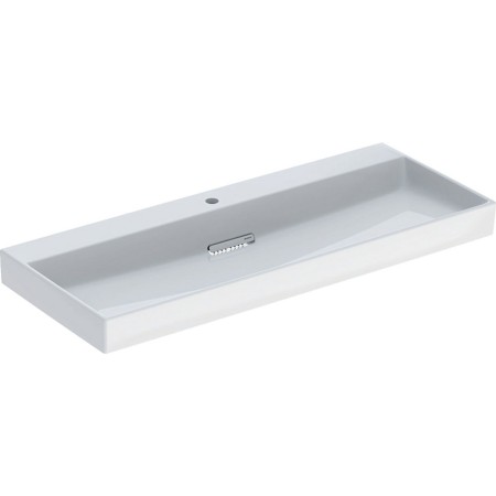 Geberit ONE Waschtisch 120 cm, Abgang horizontal, 1 Hahnloch, ohne Überlauf