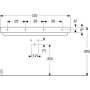 Geberit ONE Waschtisch 120 cm, Abgang horizontal, 1 Hahnloch, ohne Überlauf - technische Ansicht