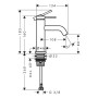 Robinet sur pied hansgrohe Tecturis S 80 avec levier pour eau froide ou pré-mélangée sans bonde de vidage - photo produit
