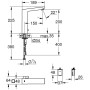GROHE Eurocube E Infrarot-Elektronik für Waschtisch mit Mischung - technische Ansicht