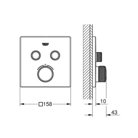 Set di montaggio termostatico GROHE Grohtherm SmartControl con 2 valvole di intercettazione, versione angolare
