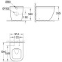 GROHE Euro Keramik Stand-Tiefspül-WC back to wall, spülrandlos - technische Ansicht