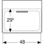 Geberit ONE Waschtisch 50 cm, Abgang horizontal, ohne Hahnloch, ohne Überlauf