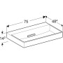 Geberit ONE Waschtisch 75 cm, Abgang horizontal, ohne Hahnloch, ohne Überlauf - Detailansicht