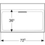 Geberit ONE Waschtisch 75 cm, Abgang horizontal, ohne Hahnloch, ohne Überlauf
