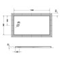 Receveur de douche Duravit Tempano 170 x 90 cm, avec revêtement antidérapant