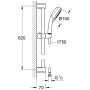 GROHE Tempesta Cosmopolitan 100 Brausestangenset mit 4 Strahlarten - technische Ansicht