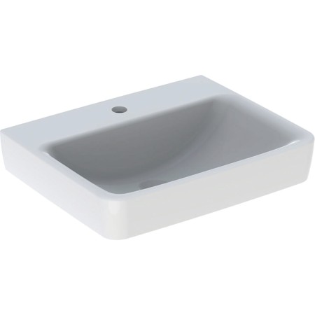 Geberit Renova Plan Waschtisch 55 cm mit Hahnloch mittig, ohne Überlauf