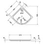 Duravit D-Code Viertelkreis-Duschwanne 90 x 90 cm mit Antislip - Produktansicht