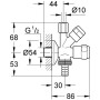 Valvola angolare combinata GROHE Eggemann WAS DN 15 - vista dettagliata