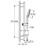 Ensemble de barre de douche GROHE SmartActive 130, 3 types de jets, barre de douche 60 cm - vue technique