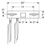 Geberit ONE Waschtischarmatur eckiges Design, Wandmontage, für UP-Funktionsbox - technische Ansicht