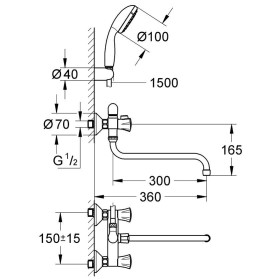 Rubinetto multifunzione GROHE Costa con set doccia