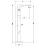 Duravit Tulum Einhebel-Wannenmischer bodenstehend - technische Ansicht