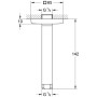 Uscita a soffitto GROHE Rainshower con rosone quadrato - vista dettagliata