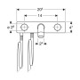 Geberit ONE Waschtischarmatur rundes Design, Wandmontage, für UP-Funktionsbox - technische Ansicht