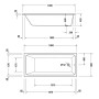 Baignoire rectangulaire Duravit No. 1 Jet Project 180 x 80 cm avec 1 dossier incliné - vue détaillée