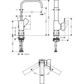Miscelatore monocomando per lavabo hansgrohe Metropol 230 con leva e scarico Push-Open