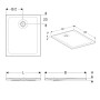 Receveur de douche rectangulaire Geberit Nemea 90 x 120 cm - vue technique