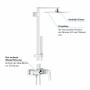 GROHE Euphoria Cube XXL Duschsystem 230 mit Einhandmischer für Wandmontage - technische Ansicht