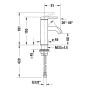 Duravit C.1 Einhebel-Waschtischmischer S FreshStart und MinusFlow, ohne Zugstangen-Ablaufgarnitur - technische Ansicht