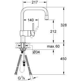 Rubinetto monocomando per lavello GROHE Minta, DN 15