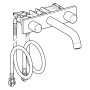 Geberit ONE Waschtischarmatur rundes Design, Wandmontage, für UP-Funktionsbox - Detailansicht