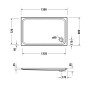 Receveur de douche rectangulaire Duravit D-Code 130 x 80 cm avec Antislip - vue technique